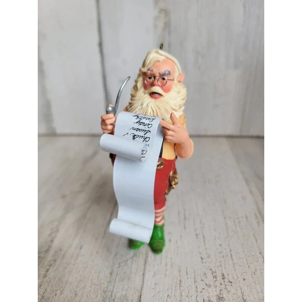 Hallmark 1980 checking it twice Santa Claus‎ vintage ornament Xmas